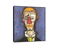 LZ6J8C9 Bernard Buffet Affiche-Tableau Bernard Buffet-Poster Bernard Buffet-Le-clown-Expressionnisme Abstrait Tableau Pour Home Wall Decor Photo 50x60cm(20x24in) Encadré noir