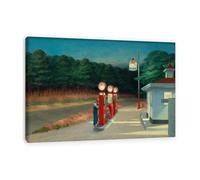 LZ6J8C9 Edward Hopper Affiche-Edward Hopper Tableau-Gas-Reproduction de Peinture sur Toile Pour Salon Décor à la Maison 30X45cm(12x18in) Cadre intérieur