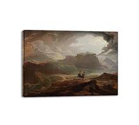 LZ6J8C9 Encadré. Tableaux d'art mural religion. John Martin impression sur toile. Macbeth Affiches d'impression d'art célèbres. Photos sur toile pour décor de salon 40x56cm(15.7x20.1in) encadrées