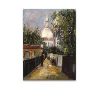 LZ6J8C9 Maurice Utrillo Poster de Maurice Utrillo - Toile de peintures célèbres - Sacre Coeur Street - Photos pour décoration murale du salon 98 x 70 cm sans cadre