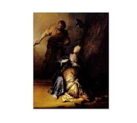 LZ6J8C9 Rembrandt Poster-Tableau Rembrandt-Impression sur Toile Photo Peinture-Homme et femme-Tableaux Decoratifs Muraux Décoration-Rembrandt Van Rijn 20x25cm(8x10in) Sans cadre