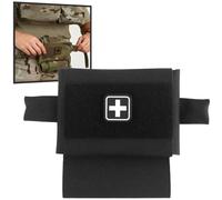 LZAQHMT 2 en 1 Pochette Trousse Premiers Secours Tactique Miniature - Mini Trousse Premiers Secours IFAK avec Porte-Garrot Petite Pochette Médicale Compacte Vide(BK)