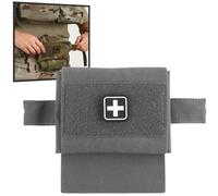 LZAQHMT 2 en 1 Pochette Trousse Premiers Secours Tactique Miniature - Mini Trousse Premiers Secours IFAK avec Porte-Garrot Petite Pochette Médicale Compacte Vide(WG)