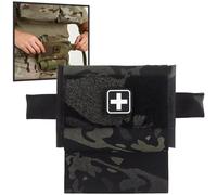 LZAQHMT 2 en 1 Pochette Trousse Premiers Secours Tactique Miniature - Mini Trousse Premiers Secours IFAK avec Porte-Garrot Petite Pochette Médicale Compacte Vide(BCP)