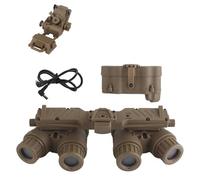 LZAQHMT Airsoft Fast Helmet Accessories - GPNVG-18 Night Vision Four-Eye Goggle Model, L4G24 Nylon Bracket for PVS15 PVS18, Tactical Helmet Mount Shroud Steel Base(NVG with Mount Tan)