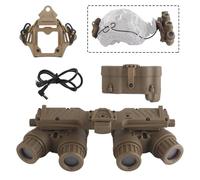 LZAQHMT Airsoft Fast Helmet Accessories - GPNVG-18 Night Vision Four-Eye Goggle Model, L4G24 Nylon Bracket for PVS15 PVS18, Tactical Helmet Mount Shroud Steel Base(NVG with Adapter Tan)