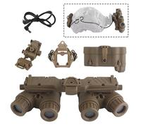 LZAQHMT Airsoft Fast Helmet Accessories - GPNVG-18 Night Vision Four-Eye Goggle Model, L4G24 Nylon Bracket for PVS15 PVS18, Tactical Helmet Mount Shroud Steel Base(3 Piece Set Tan)