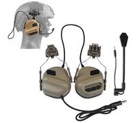 LZAQHMT Casque Antibruit Tactique avec Microphone Intégré Casque Antibruit Étanche Compatible avec Casque Militaire Et Radio PTT pour La Chasse Et Le Tir(Coyote Brown)