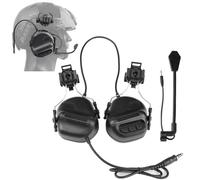 LZAQHMT Casque Antibruit Tactique avec Microphone Intégré Casque Antibruit Étanche Compatible avec Casque Militaire Et Radio PTT pour La Chasse Et Le Tir(Matte Black)