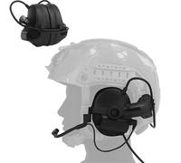 LZAQHMT Casque Tactique C5 avec Réduction du Bruit Et Adaptateur pour Rail - Protection Auditive pour Chasse Et Tir pour Airsoft, CS Et Wargame(Dark Black)