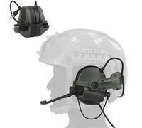 LZAQHMT Casque Tactique C5 avec Réduction du Bruit Et Adaptateur pour Rail - Protection Auditive pour Chasse Et Tir pour Airsoft, CS Et Wargame(Olive Green)