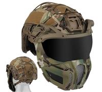 LZAQHMT Casque Tactique Rapide avec Masque De Protection Intégrale Et Visière Relevable - Housse De Casque pour Équipement D'airsoft, De Chasse, De Jeu Et De Guerre(O)