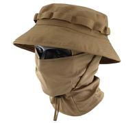 LZAQHMT Chapeau Boonie Camouflage 2-en-1 Avec Masque, Protection Solaire | Cache-nuque amovible et chapeau respirant pour randonnée, pêche, chasse, safari et activités militaires et tactiques(A)
