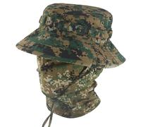 LZAQHMT Chapeau Boonie Camouflage 2-en-1 Avec Masque, Protection Solaire | Cache-nuque amovible et chapeau respirant pour randonnée, pêche, chasse, safari et activités militaires et tactiques(J)