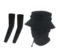 LZAQHMT Chapeau boonie camouflage 3en1 avec masque amovible manchons bras | Protection solaire à large bord rafraîchissant pour homme et femme, pour pêche, randonnée, chasse activités militaires(G)