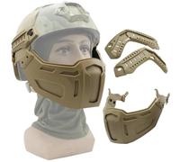 LZAQHMT Demi-Masque Tactique Rapide pour Casque avec Adaptateur pour Rails - Demi-Masque De Protection Pliable pour Jeux CS, Cosplay Et Équipement De Plein Air(CB)
