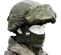 LZAQHMT Ensemble Casque Intégral Camouflage Russe - Équipement Tactique Comprenant Casque Anti-Chocs, Lunettes Housse pour Airsoft Paintball Extérieur
