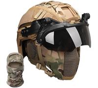 LZAQHMT Ensemble Casque Paintball Tactique Fast - Masque en Maille, Housse Casque Lunettes Relevables | Équipement Tir Airsoft Et De Chasse(CP)