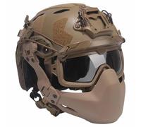 LZAQHMT Ensemble Casque Tactique Léger Ajustable Fast - Masque Intégral Lunettes Protection Équipement D'entraînement pour Paintball, CS, Chasse Airsoft pour Adultes