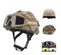LZAQHMT Ensemble Casque Tactique M88 avec Lunettes Airsoft Anti-buée Housse Casque Camouflage | Équipement Protection for Paintball Et Le Tir en Extérieur(CB)