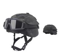 LZAQHMT Ensemble Casque Tactique M88 avec Lunettes Airsoft Anti-buée Housse Casque Camouflage | Équipement Protection for Paintball Et Le Tir en Extérieur(BK)