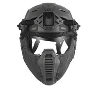 LZAQHMT Ensemble Complet D'équipement Militaire Tactique Anti-Chocs : Casque Anti-Chocs Masque Intégral Maille d'acier Lunettes D'airsoft Équipement Protection pour Chasse Paintball(WG)
