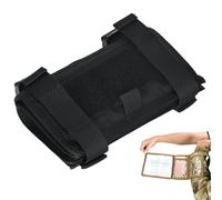 LZAQHMT Étui Tactique pour Manche De Bras avec Porte-Cartes - Multifonctionnel Porte-Documents pour Poignet Et Porte-Cartes pour Bracelet pour Équipement Militaire(Matte Black)