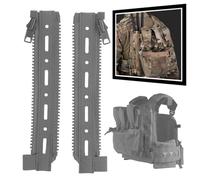 LZAQHMT Kit D'adaptation Molle pour Panneau Dorsal Tactique - Fermeture Éclair Sangle Chargement Extensible avec Fermeture Éclair pour Panneaux Dorsaux De Gilets Et D'équipements(Wolf Grey)