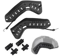 LZAQHMT Kit De Fixation Rapide pour Rail Latéral De Casque avec Dragonne - Guide De Rail Arc Et Vis pour Équipement Tactique Airsoft/Paintball(BK)