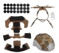 LZAQHMT Kit De Rembourrage pour Casque Tactique Comprend Une Housse De Casque, Un Système De Suspension Réglable À 4 Points, Une Jugulaire Et Un Ensemble De Mousse EVA Universelle(Coyote Brown)