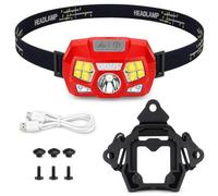 LZAQHMT Lampe de Casque Tactique avec Support Fast, LED 800 Lumens | Lampe Frontale Rechargeable avec Lumière Blanche/Rouge, Capteur Mouvement 5 Modes pour Airsoft, Camping Randonnée