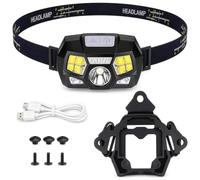 LZAQHMT Lampe de Casque Tactique avec Support Fast, LED 800 Lumens | Lampe Frontale Rechargeable avec Lumière Blanche/Rouge, Capteur Mouvement 5 Modes pour Airsoft, Camping Randonnée