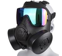 LZAQHMT Masque À Gaz Factice Intégral en Forme De Crâne pour Airsoft - Lunettes De Protection pour Costume d'halloween Et Cosplay Aucune Protection Réelle Contre Les Gaz(BK-CLR)