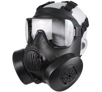 LZAQHMT Masque À Gaz Factice Intégral en Forme De Crâne pour Airsoft - Lunettes De Protection pour Costume d'halloween Et Cosplay Aucune Protection Réelle Contre Les Gaz(BK-TRN)