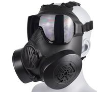 LZAQHMT Masque À Gaz Factice Intégral en Forme De Crâne pour Airsoft - Lunettes De Protection pour Costume d'halloween Et Cosplay Aucune Protection Réelle Contre Les Gaz(BK-GY)