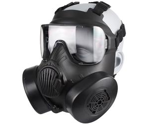LZAQHMT Masque À Gaz Factice Intégral en Forme De Crâne pour Airsoft - Lunettes De Protection pour Costume d'halloween Et Cosplay Aucune Protection Réelle Contre Les Gaz(BK-TRN)