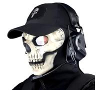 LZAQHMT Masque Intégral Tactique Tête De Mort avec Casquette De Baseball Et Oreillette Ajustable - Protection Respirante pour Cosplay, Accessoires De Cinéma Et De Télévision