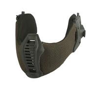 LZAQHMT Masque Tactique Demi-Visage Maille Protection Mandibulaire Et Auditive Protection Inférieure du Visage avec Rail Arc Ajustable pour Casques Tactiques D'airsoft, Paintball(OD)