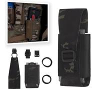 LZAQHMT Pochette Porte-Chargeur Tactique Molle Simple pour Chargeur 5,56 Mm - Pochette Élastique Universelle Ouverture Facile - Compatible Gilets, Ceintures Sacs(BK)