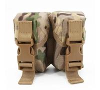 LZAQHMT Pochette Tactique Double pour Grenades Nylon 1000D Imperméable - Sacoche EDC Molle Ajustable Clips Fixation Portables pour Tir, Chasse Et Airsoft(CP)