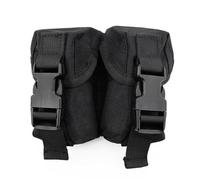 LZAQHMT Pochette Tactique Double pour Grenades Nylon 1000D Imperméable - Sacoche EDC Molle Ajustable Clips Fixation Portables pour Tir, Chasse Et Airsoft(BK)