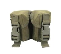 LZAQHMT Pochette Tactique Double pour Grenades Nylon 1000D Imperméable - Sacoche EDC Molle Ajustable Clips Fixation Portables pour Tir, Chasse Et Airsoft(OD)