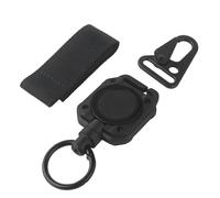 LZAQHMT Porte-clés Rétractable Mousqueton Robuste avec Câble Métallique De 1 M Multifonctionnel Lanière pour Équipement Tactique pour La Pêche Et Les Outils De Plein Air(Matte Black)