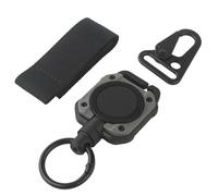 LZAQHMT Porte-clés Rétractable Mousqueton Robuste avec Câble Métallique De 1 M Multifonctionnel Lanière pour Équipement Tactique pour La Pêche Et Les Outils De Plein Air(Wolf Grey)