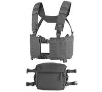 LZAQHMT Système De Poitrine Tactique À Dégagement Rapide avec Grande Poche Administrative Molle - Kit D'extension Utilitaire pour Porte-chargeurs, Sacoche Radio GP(Wolf Grey)