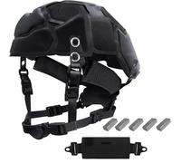 LZAQHMT Système De Suspension pour Casque Tactique avec Jugulaire Et Pochette pour Contrepoids Kit De Rétention Réglable par Molette pour Coussinets De Doublure Fast Mich(BK)
