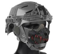 LZAQHMT Tactical Multi Functional Helmet, Airsoft Lower Half Face Mask with Ear Face Protection, for Halloween CS Hunting Paintball Gear(WG)
