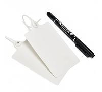Lzbignun Lot de 100 étiquettes vierges en plastique avec étiquettes à fermeture éclair et sceaux de sécurité - Marqueur blanc inclus