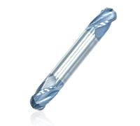 Lzcdelyxiao Fraise à bout sphérique en carbure de tungstène de 3/8", double extrémité, fraise à bout à boule en carbure solide à 4 cannelures, longueur totale de 6,3 cm, angle d'hélice : 30°