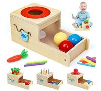 LZDMY Jouets en Bois 1 an et Plus, Jouet Montessori avec Carottes pour bébé, Jouet de motricité 1 2 3 Ans Enfants, Jouets de tri sensoriel Anniversaire Pâques Cadeau pour garçon & Fille